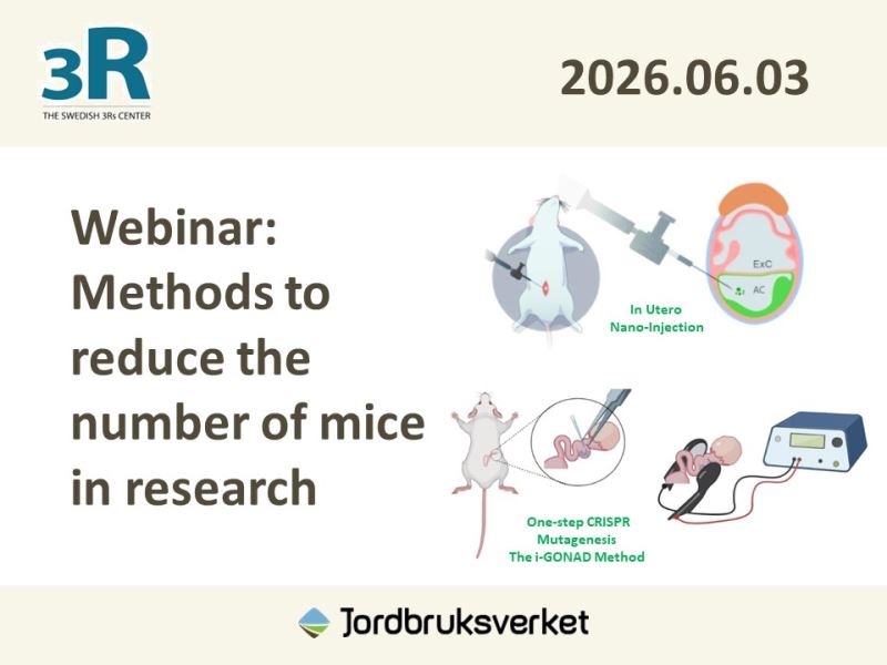 【網路研討會】實驗小鼠減量：分子生物學基因改造技術 (Swedish 3Rs Center，6/3)
