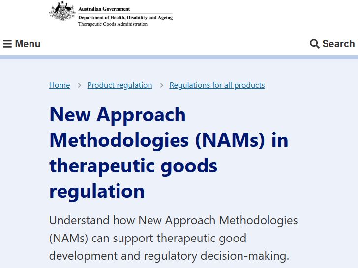 【法規調和】澳洲 TGA 首發 NAMs 科學驗證審查框架，引領「非臨床」非動物試驗新趨勢